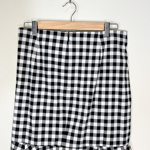 New York & Company Skirt L Black White Gingham Print Mermaid Midi Size 12 - Picture 6 of 10
